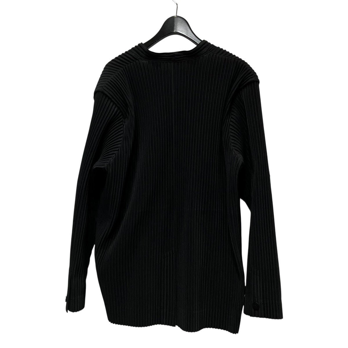 HOMME PLISSE ISSEY MIYAKE プリーツノーカラージャケットHP53JD155 古着・中古-2枚目のアイテム画像