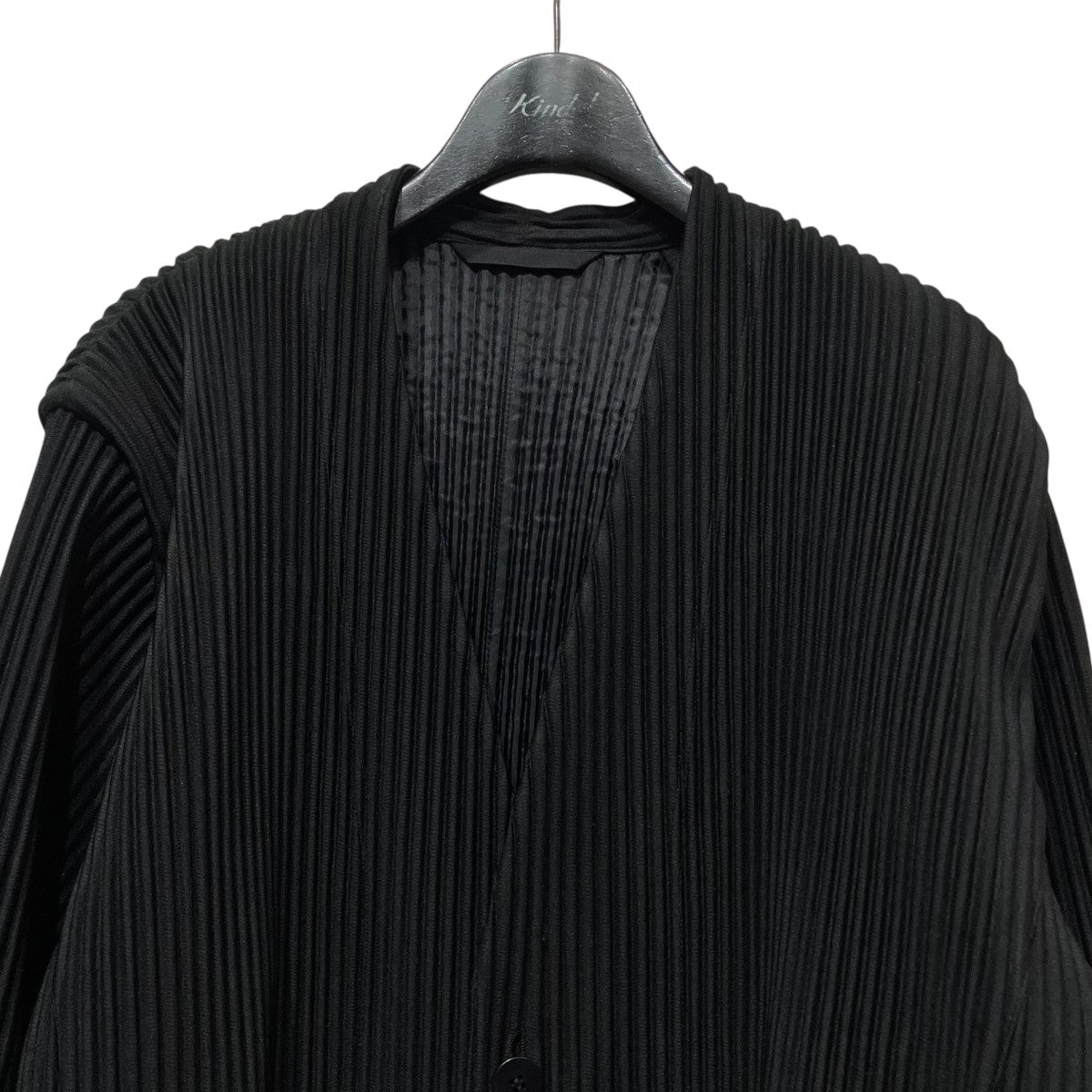 HOMME PLISSE ISSEY MIYAKE プリーツノーカラージャケットHP53JD155 古着・中古-3枚目のアイテム画像