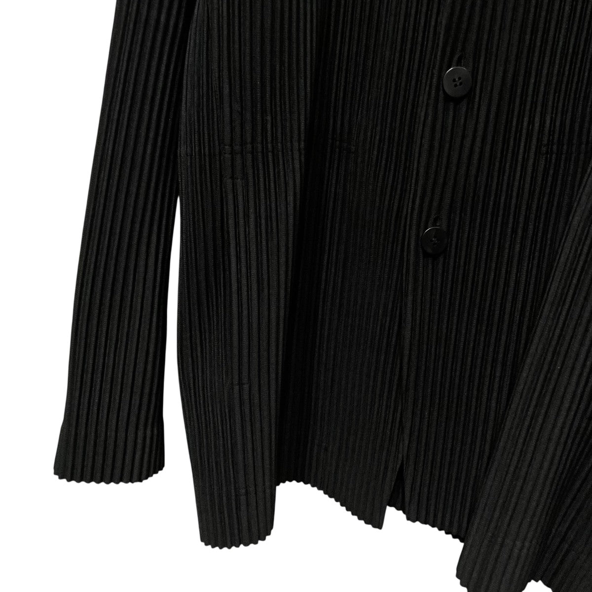 HOMME PLISSE ISSEY MIYAKE プリーツノーカラージャケットHP53JD155 古着・中古-4枚目のアイテム画像