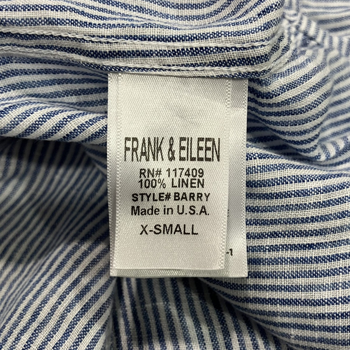 Frank＆Eileen Barryリネンストライプシャツ 古着・中古-6枚目のアイテム画像