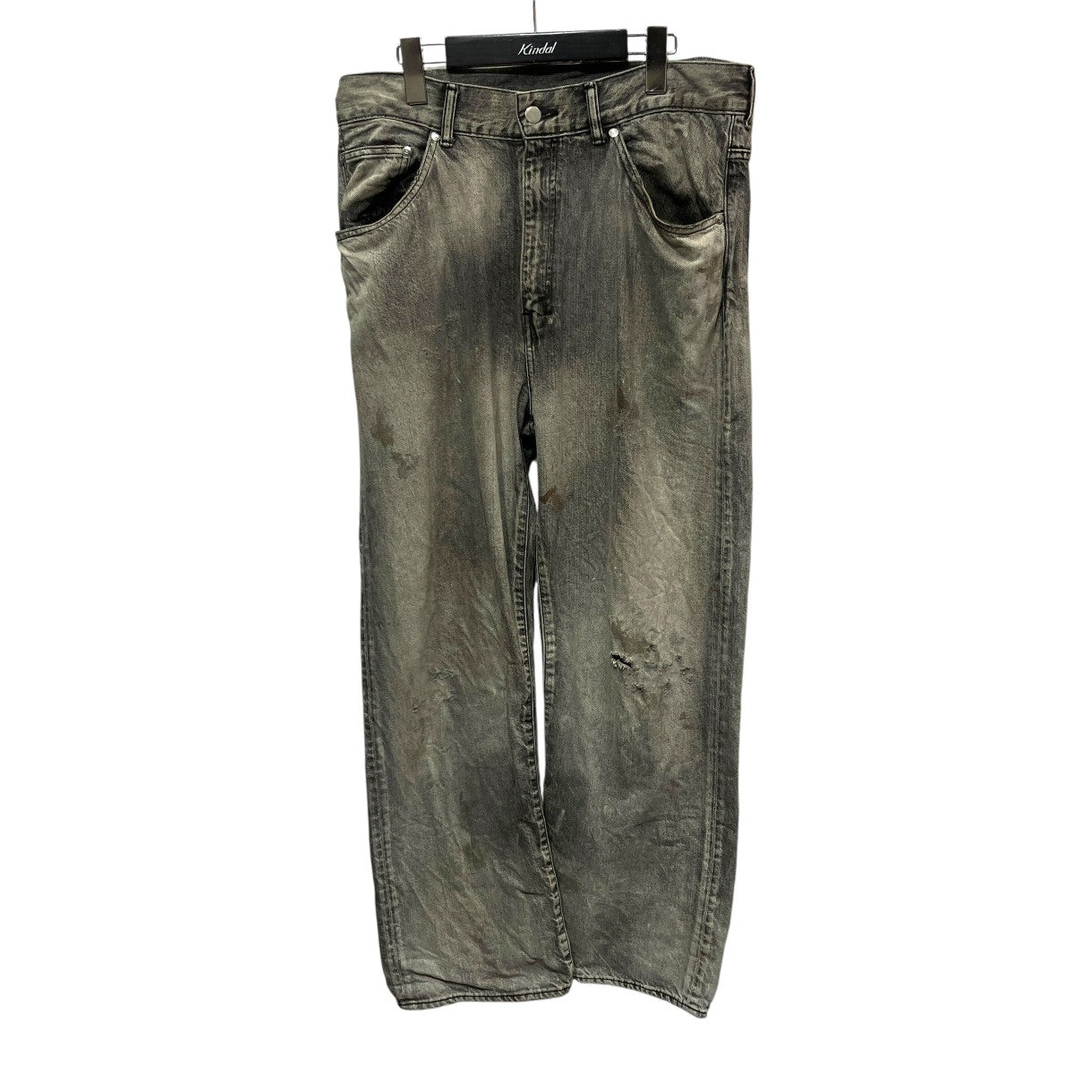 AGING BLACK DENIM STRAIGHT 5P PANTSダメージデニムパンツANC-PT35-C