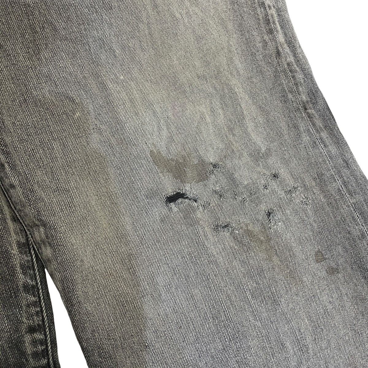 AGING BLACK DENIM STRAIGHT 5P PANTSダメージデニムパンツANC-PT35-C