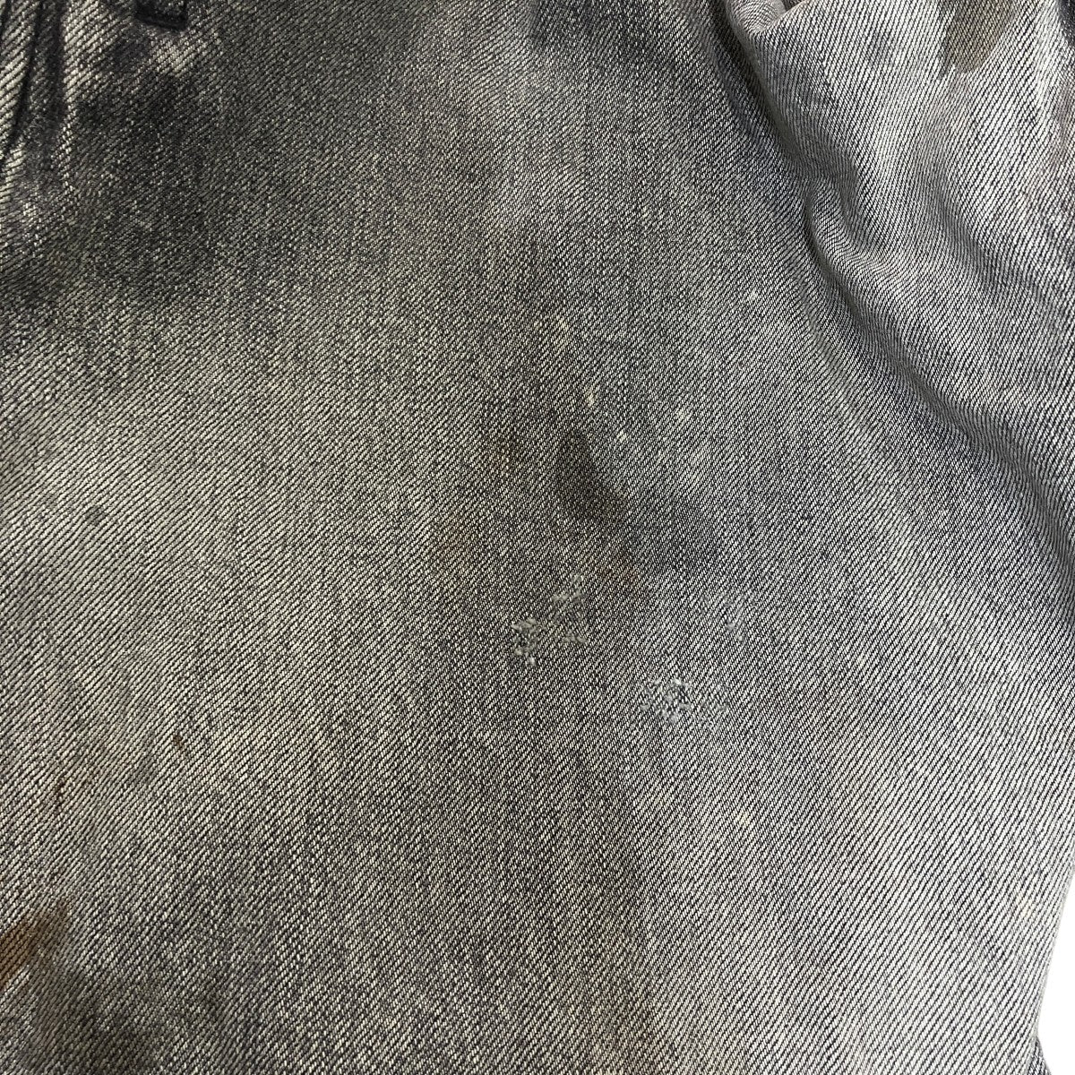 AGING BLACK DENIM STRAIGHT 5P PANTSダメージデニムパンツANC-PT35-C
