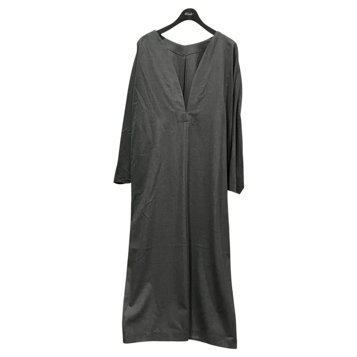 WOOL SAXONY OPENED BACK DRESSVネックワンピースA2043FA 219