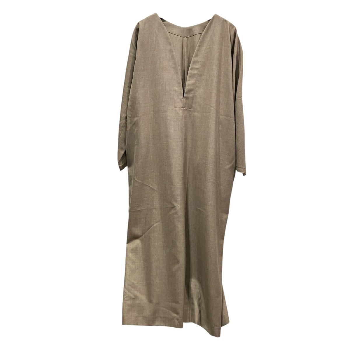 WOOL SAXONY OPENED BACK DRESSVネックワンピースA2043FA 219