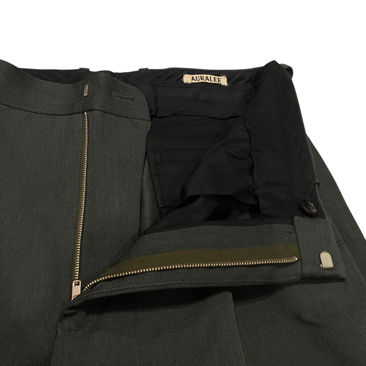 WOOL KIDMOHAIR GABARDINE WIDE SLACKSタックスラックスA8AP03MG