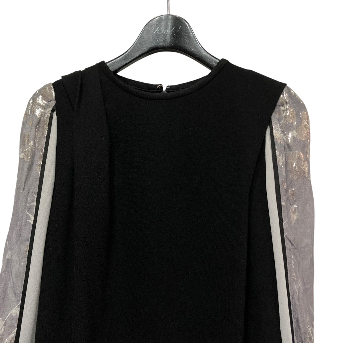 Silk Lame Print Sleeves DressシルクラメプリントスリーブワンピースMM19AW-DR041