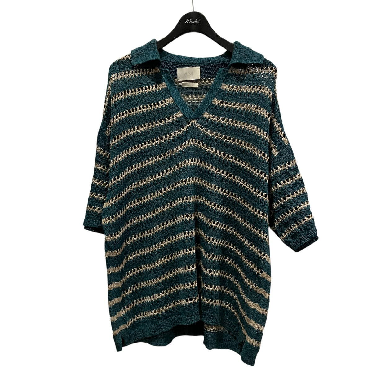 25SSBORDER MESH KNIT SKIPPER POLO SHIRTボーダーメッシュニットスキッパーポロシャツYK25SS001010S