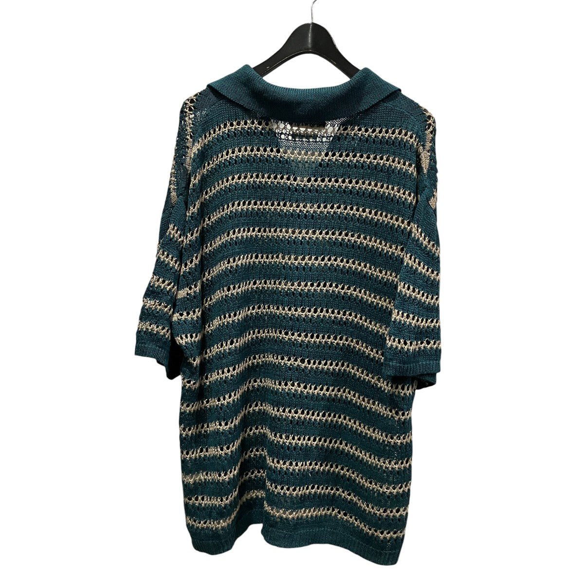 25SSBORDER MESH KNIT SKIPPER POLO SHIRTボーダーメッシュニットスキッパーポロシャツYK25SS001010S