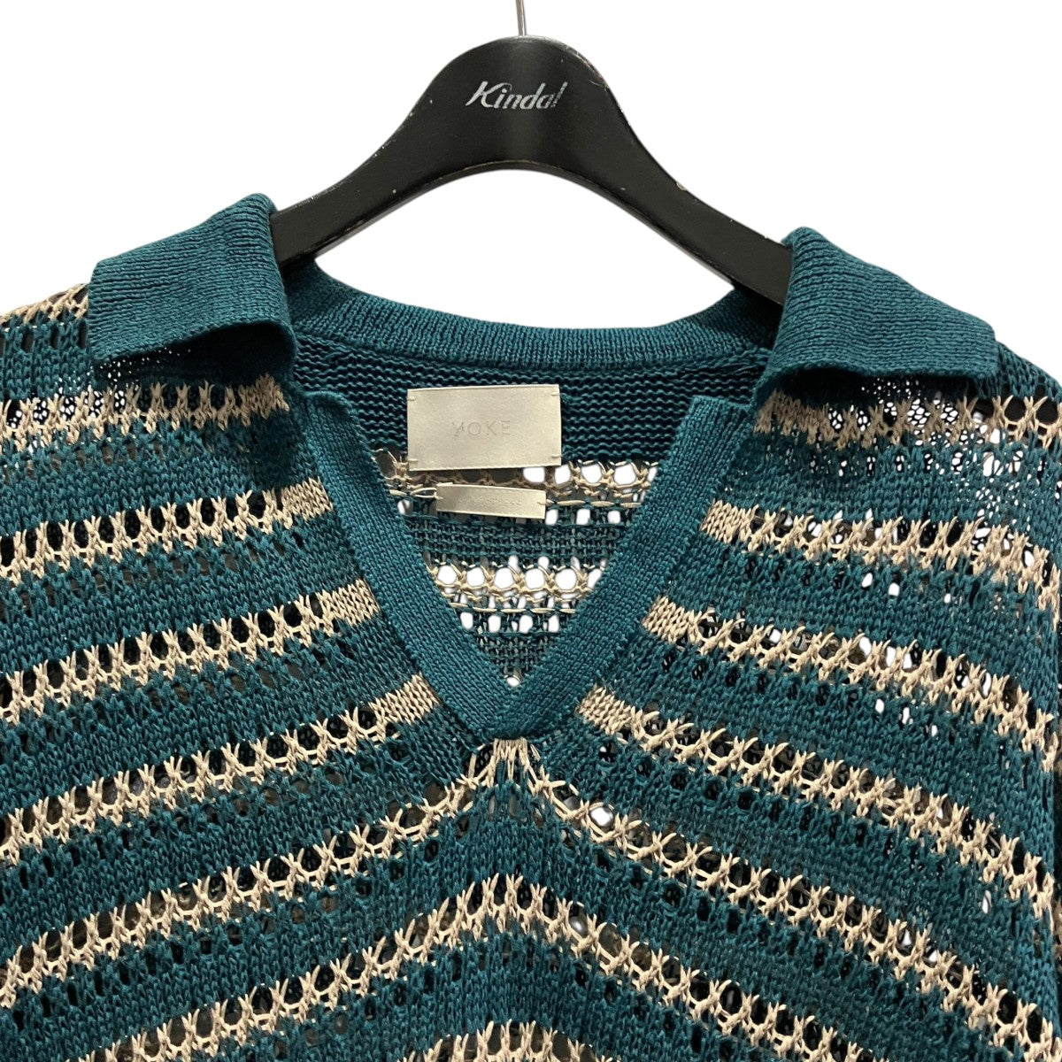 25SSBORDER MESH KNIT SKIPPER POLO SHIRTボーダーメッシュニットスキッパーポロシャツYK25SS001010S