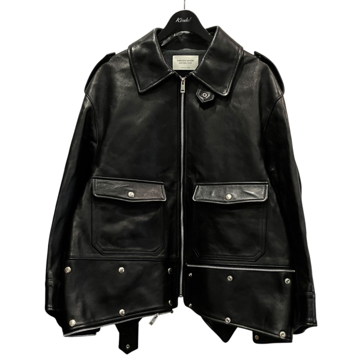 double-end vintage leather motorcycleJKダブルエンドレザーライダージャケット1445402006