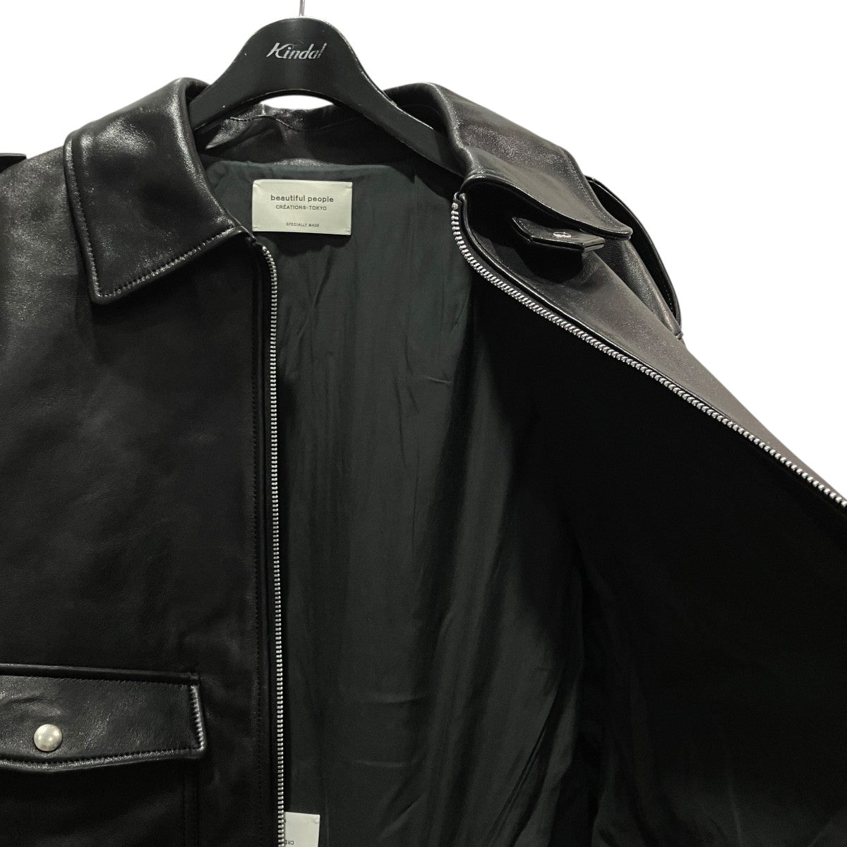double-end vintage leather motorcycleJKダブルエンドレザーライダージャケット1445402006