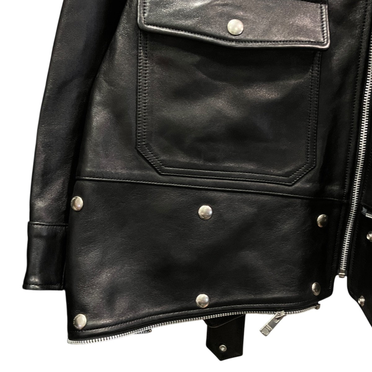 double-end vintage leather motorcycleJKダブルエンドレザーライダージャケット1445402006
