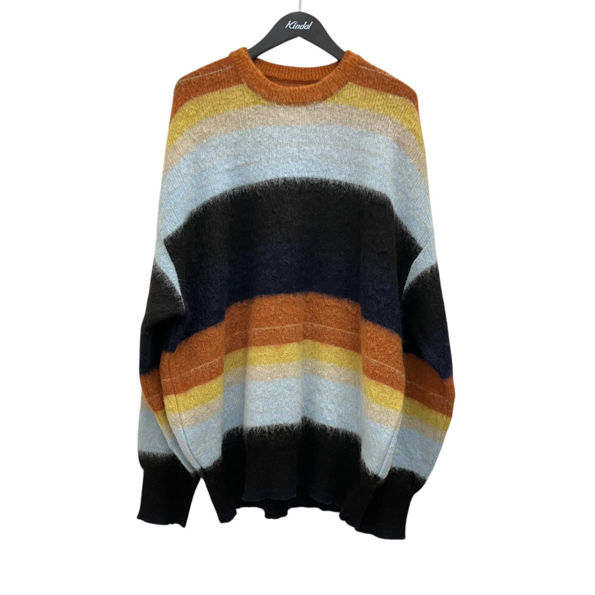 【COLOR COMBINATION MOHAIR LS #MULTI STRIPES】モヘア混ボーダーニットST.533-2
