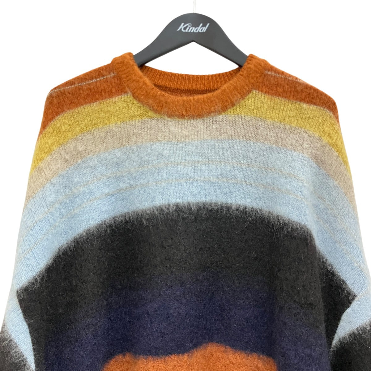 【COLOR COMBINATION MOHAIR LS #MULTI STRIPES】モヘア混ボーダーニットST.533-2