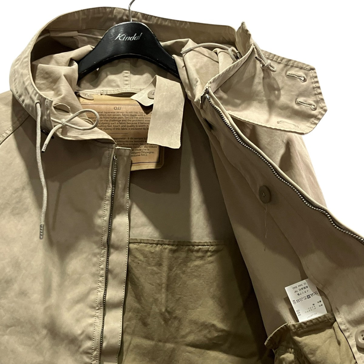ANORAK GARMENT DYED POLYESTER NYLON MICRO-FIBER JERSEYアノラックパーカー