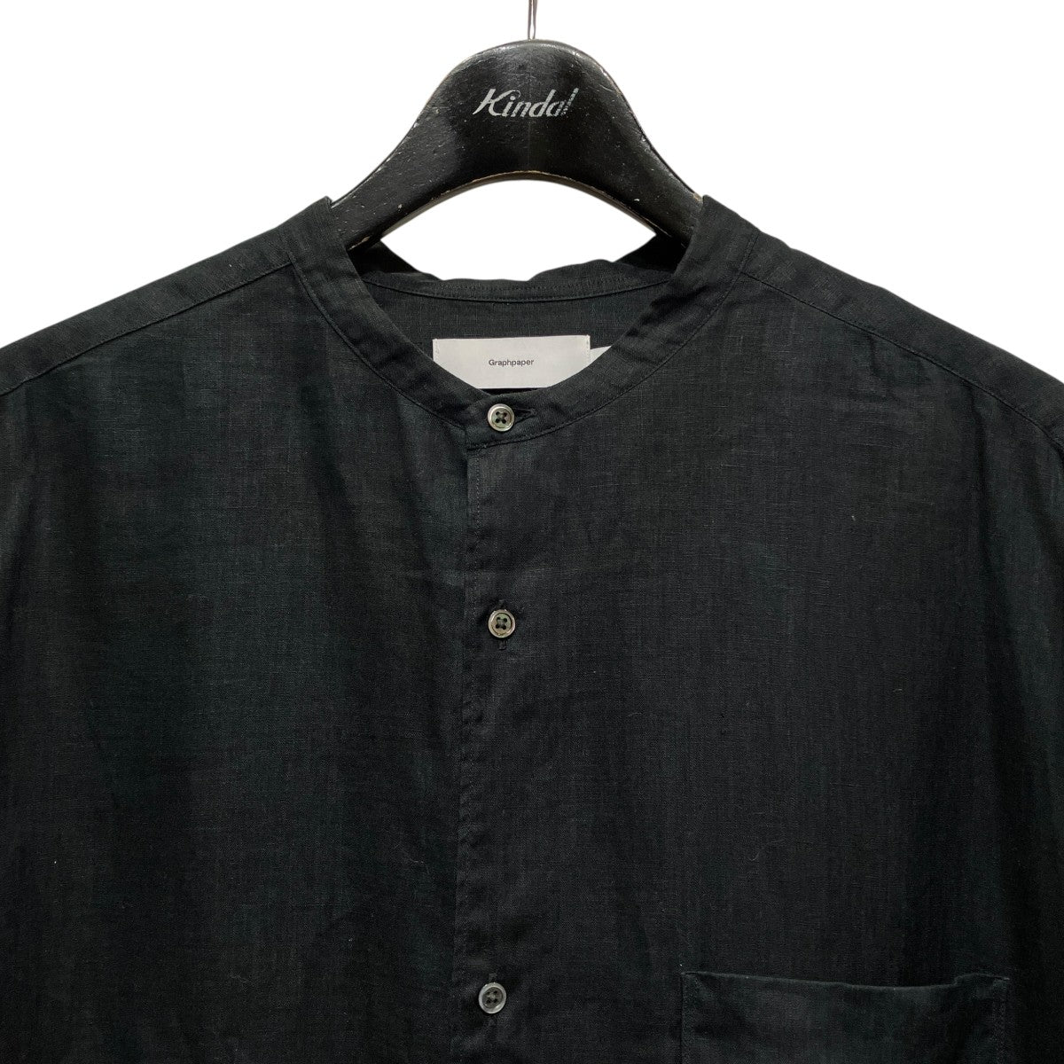 23SSLinen L S Oversized Band Collar ShirtリネンバンドカラーシャツGM232-50062B