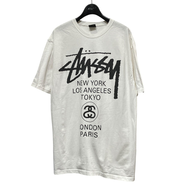 わたけん　お値下げ！　新品未使用　Stüssy ホワイト ワールドTシャツ stussy(ステューシー) World Tour TeeワールドツアーTシャツ ホワイト