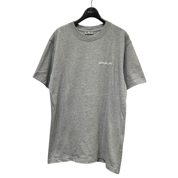 d*2様 Dior Tシャツ グレー パイル地ロゴ d*2様 Dior Tシャツ グレー