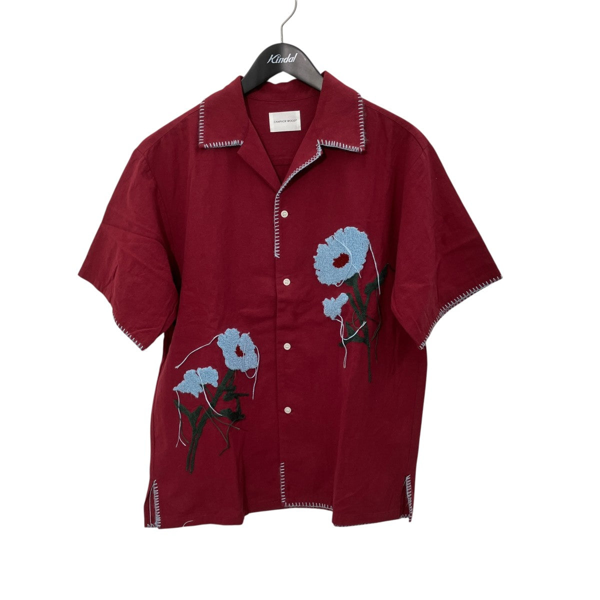 flower embroidery SAGARA h s shirtオープンカラーシャツCW0062