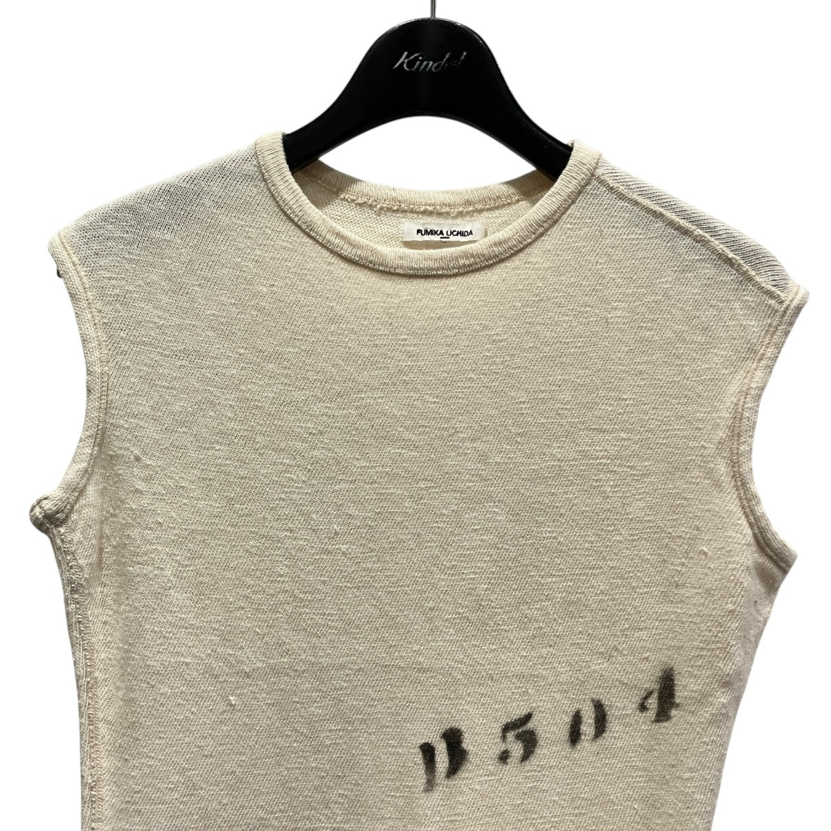 GAUZE JERSEY STENCIL SLEEVELESS TOPノースリーブカットソーFU-U-CS001