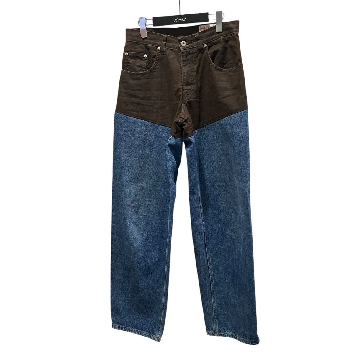 6(ROKU) BEAUTY＆YOUTH TIMEMACHINEDOCKING DENIM PANTS upside down切替デニムパンツ8651-5-000005 古着・中古-1枚目のアイテム画像