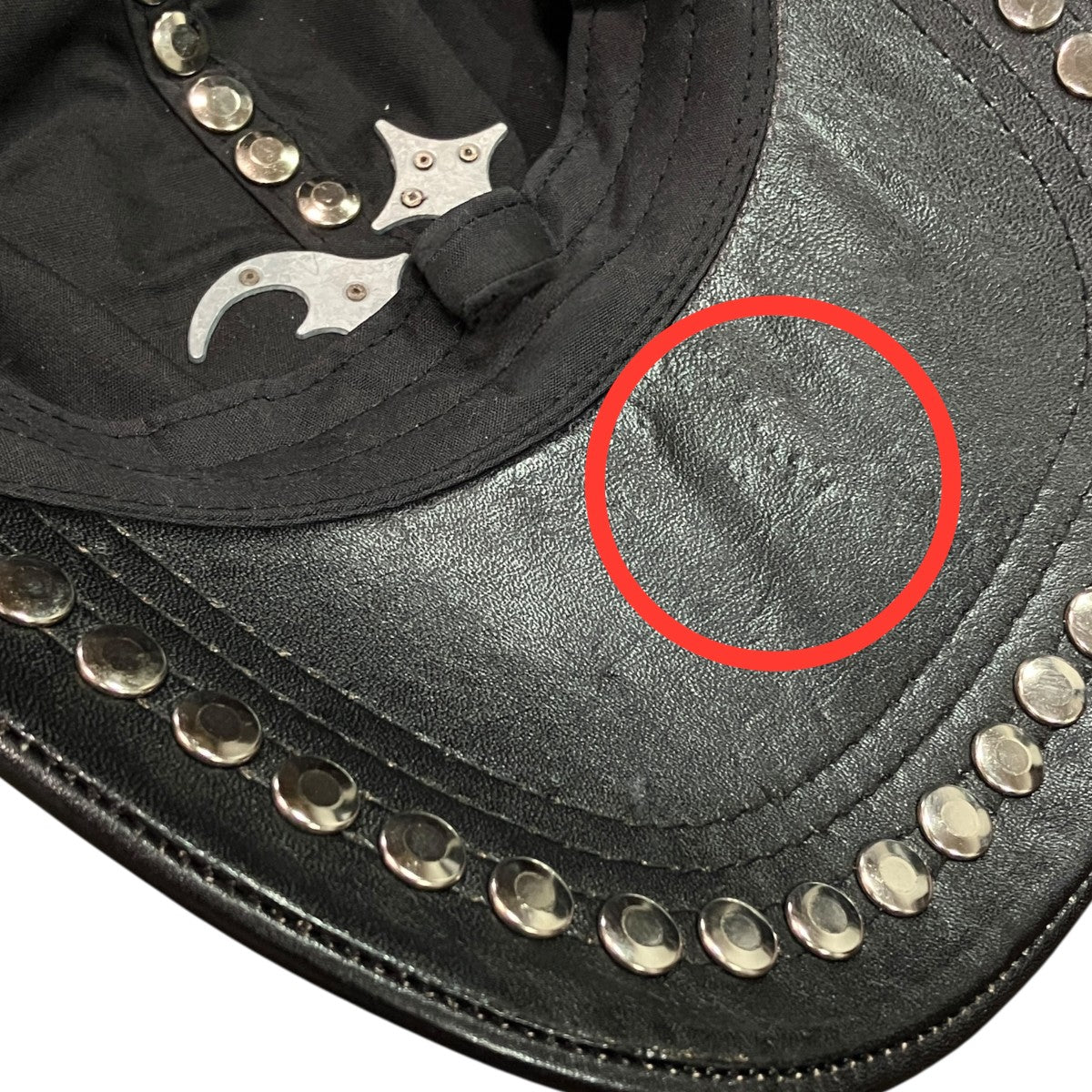STUDDED WASHED LEATHER CAPスタッズウォッシュドレザーキャップTC25AC2103