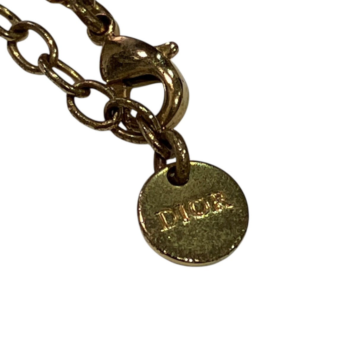 Christian Dior(クリスチャンディオール) ラインストーンCDネックレス