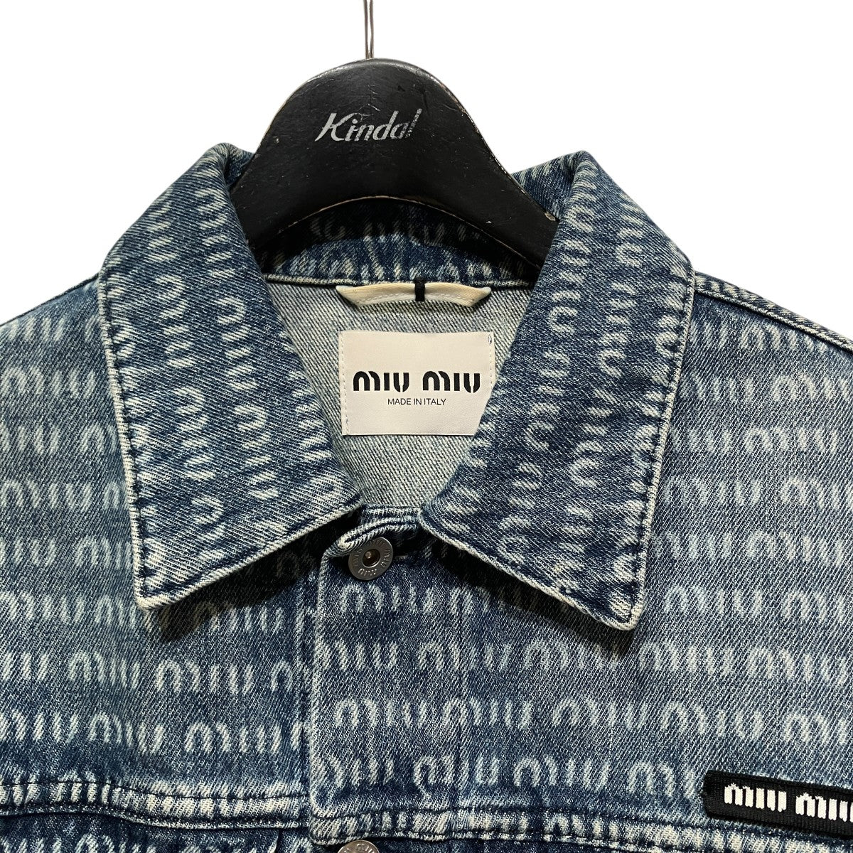 MIU MIU Logo-Print Denim JAcketロゴプリント クロップドデニムブルゾンGWB137 S231 古着・中古-3枚目のアイテム画像