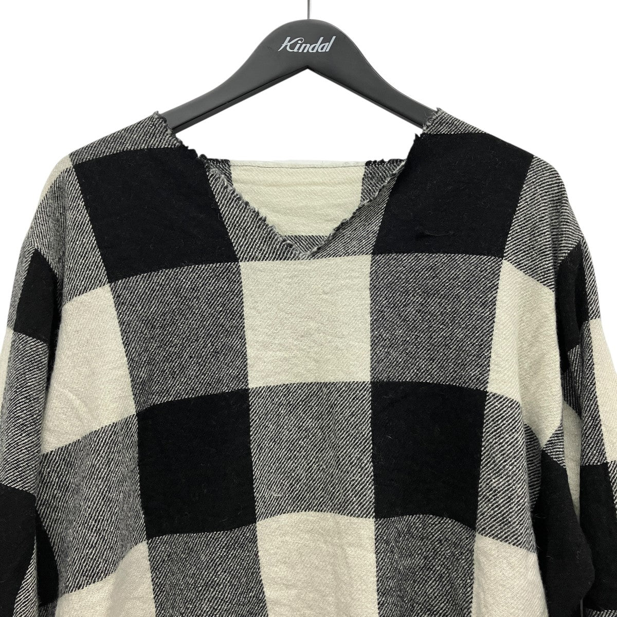 SHRINKAGE V-NECKVネックチェックプルオーバーブラウス22A23