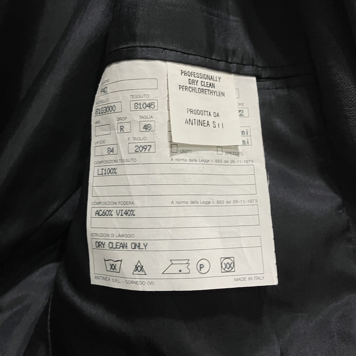 EMPORIO ARMANI リネンジャケット 古着・中古-6枚目のアイテム画像