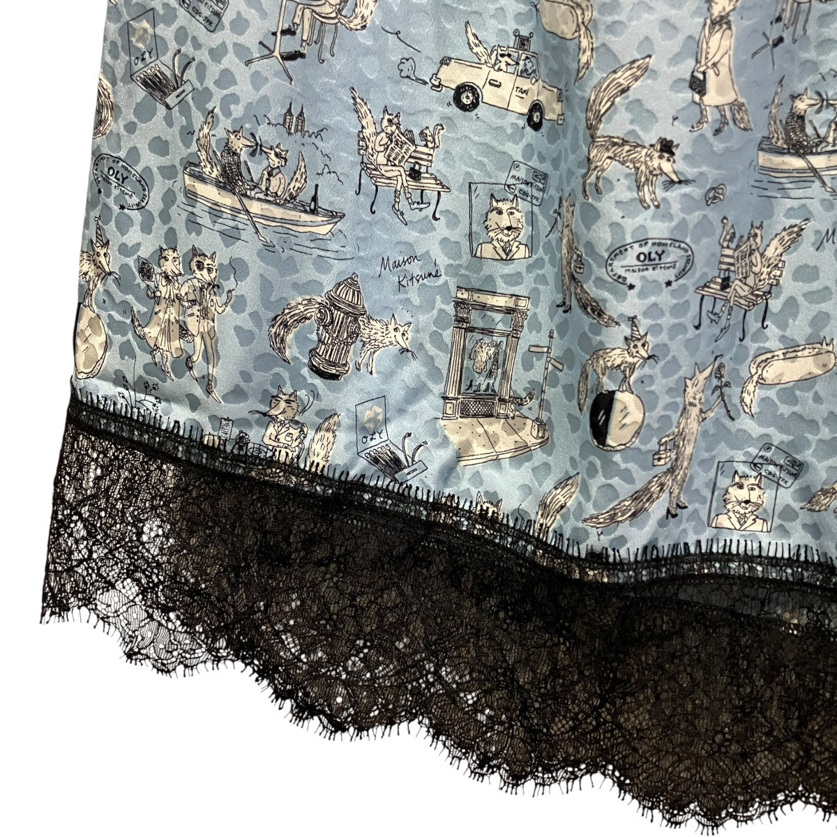 OLY SLIP SILK SKIRT総柄シルクスカートIW01533WF4006