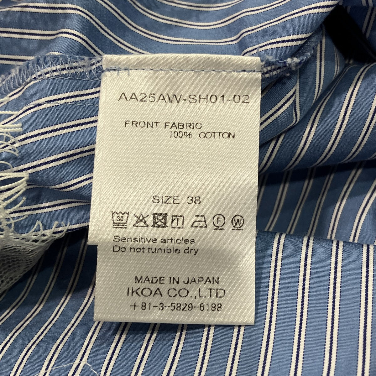ウエストシェイプレースストライプシャツAA25AW-SH01-02