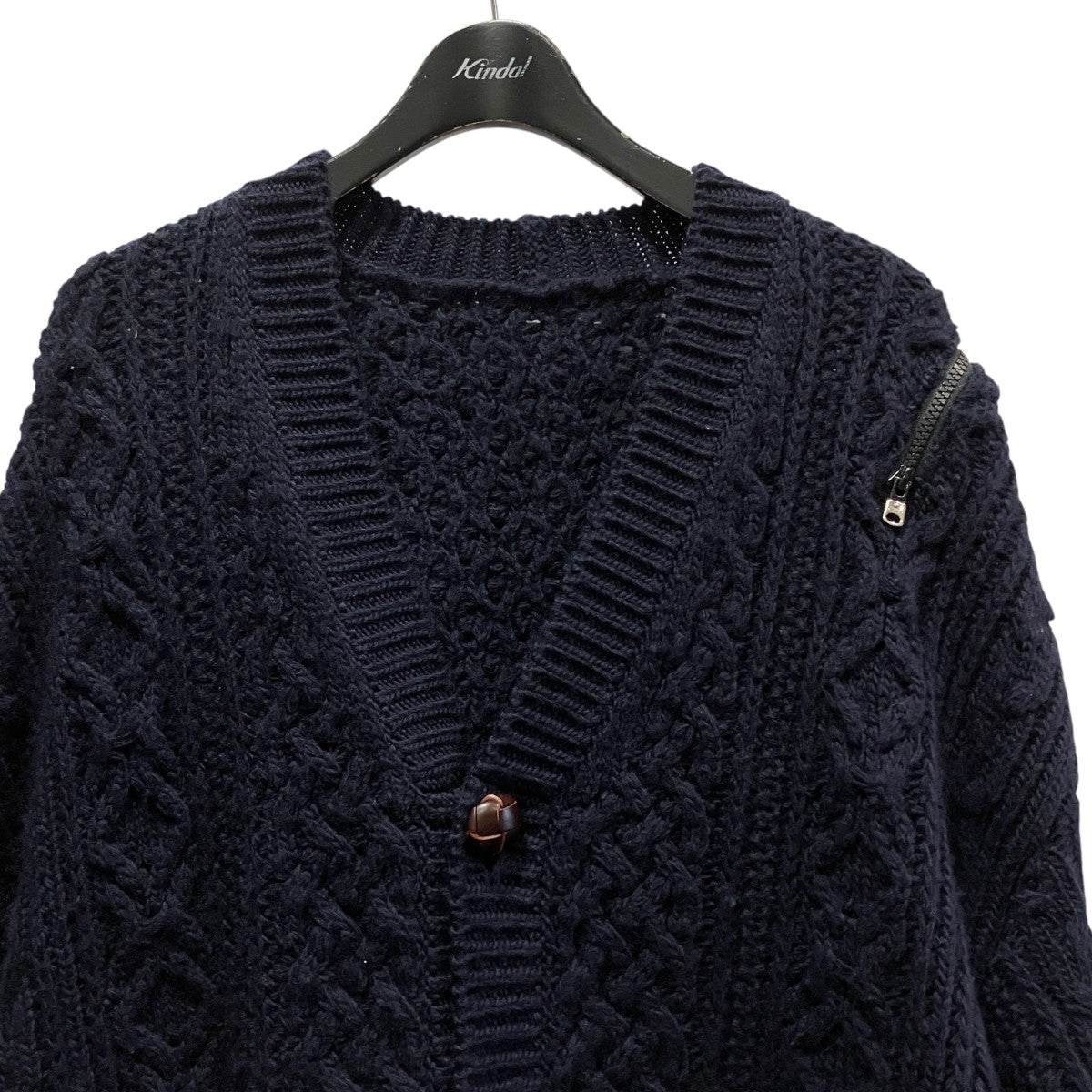 double zip balloon shaped aran pattern cardiganダブルジップ バルーンシェイプドアランパターンカーディガンsk.0001AW22