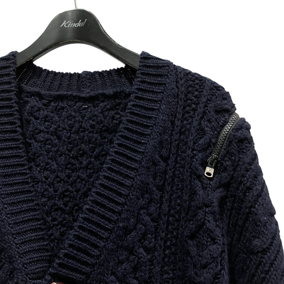 double zip balloon shaped aran pattern cardiganダブルジップ バルーンシェイプドアランパターンカーディガンsk.0001AW22