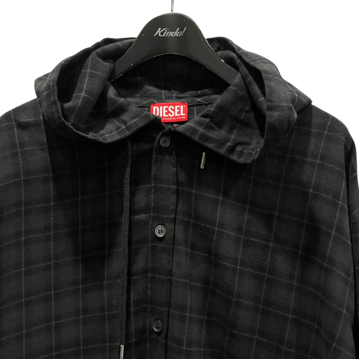 S-DEWNY-HOODフーデッドチェックシャツA16214