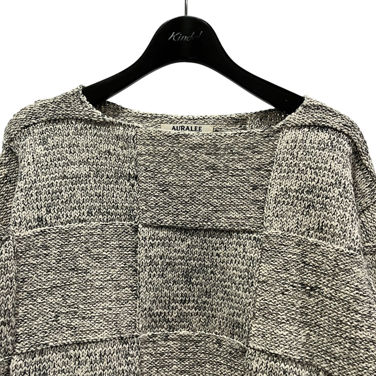AURALEE(オーラリー) STRUCTURED COTTON LINEN PANEL KNIT BOAT NECK