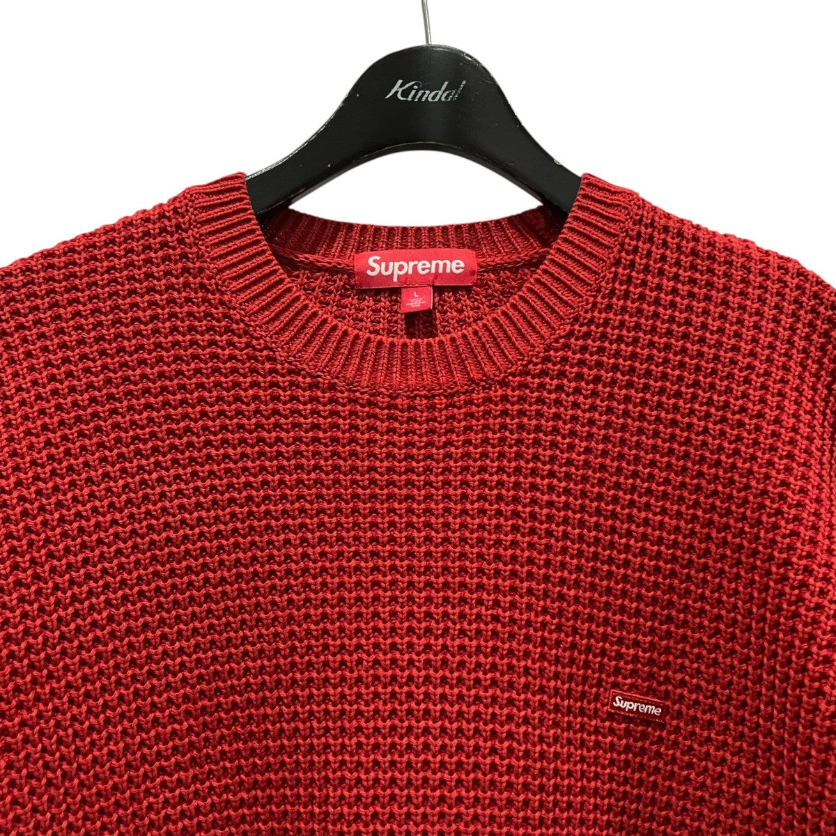 Washed Smal Box Waffle Sweaterスモールボックスリロゴニット
