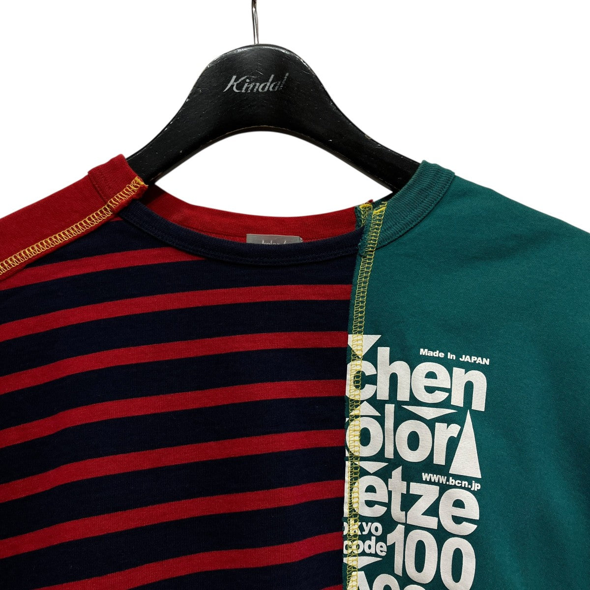 KOLOR(カラー) 切替Tシャツ20SBM-T09234 20SBM-T09234 レッド×グリーン