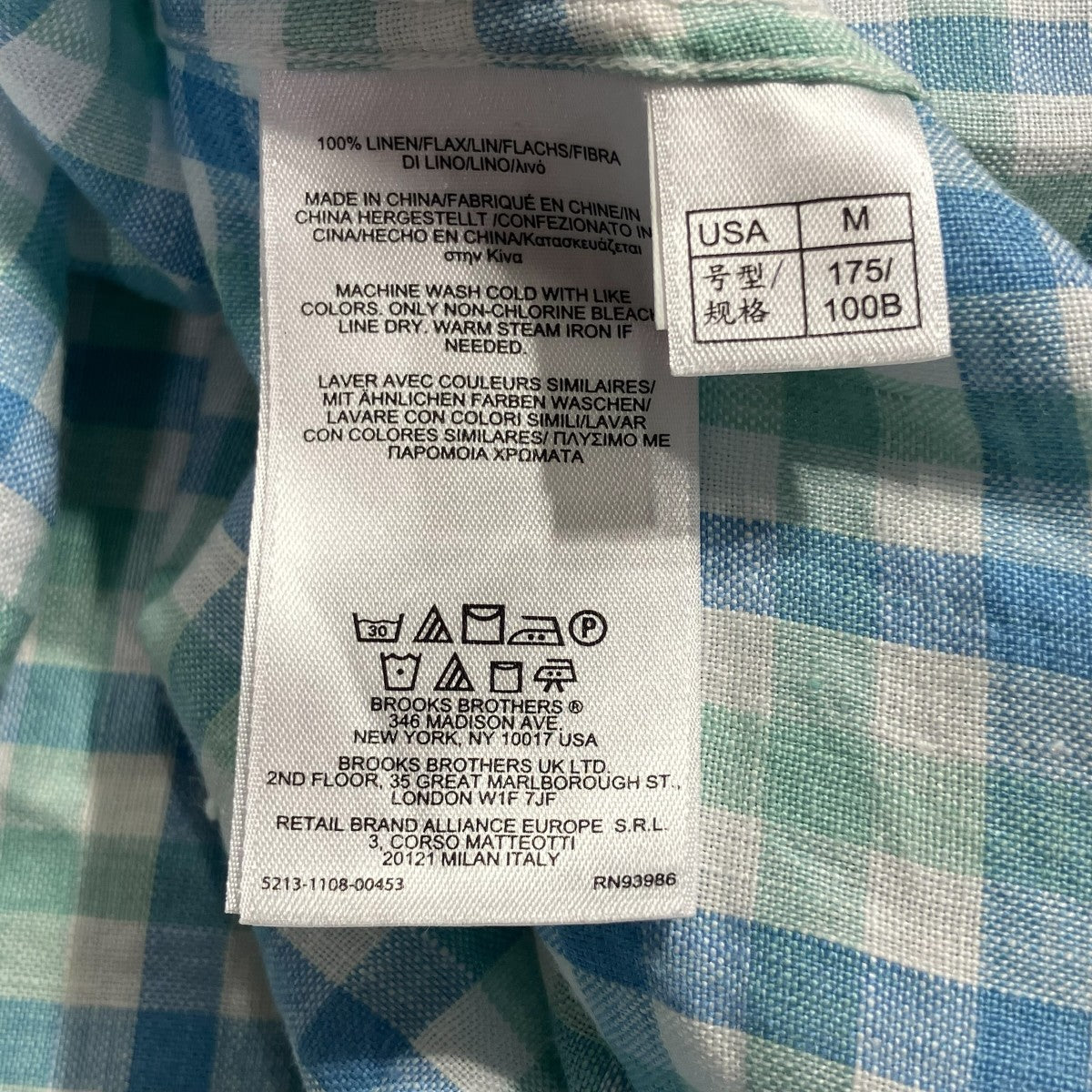 リネンチェックシャツ100024465