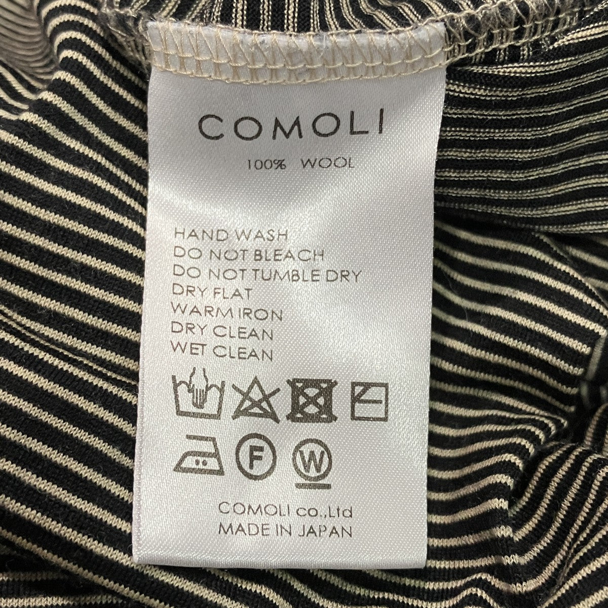 22SSサマーウール 長袖クルーボーダーTシャツX01-05012