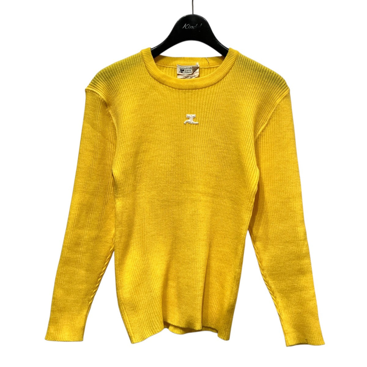 ロゴ刺しゅうニット