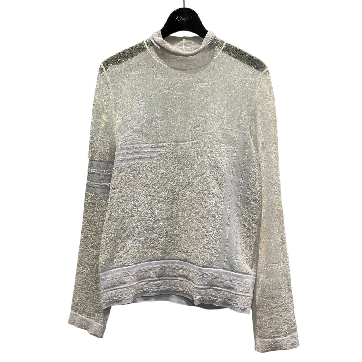 Nature Pattern Sheer Knitted High Neck TopシアーハイネックカットソーMM25SS-KN062