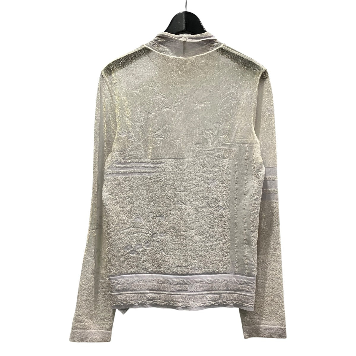 Nature Pattern Sheer Knitted High Neck TopシアーハイネックカットソーMM25SS-KN062