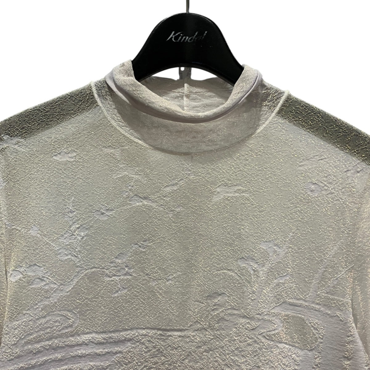 Nature Pattern Sheer Knitted High Neck TopシアーハイネックカットソーMM25SS-KN062