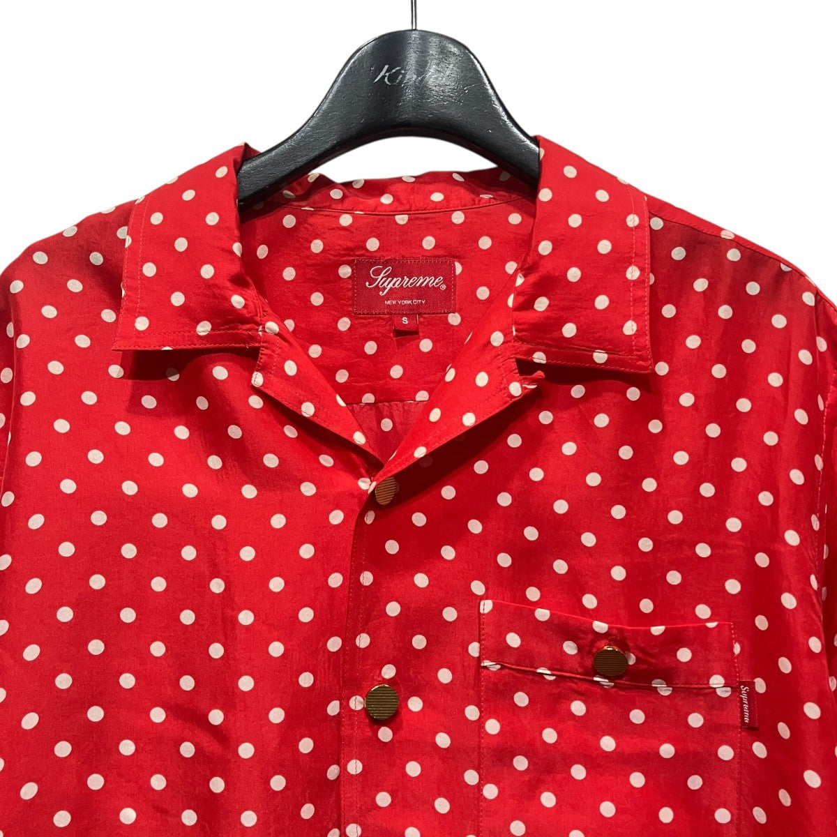 Polka Dot Silk Shirtドットシルクオープンカラーシャツ