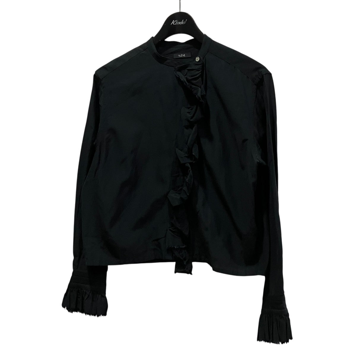 CUPRA COTTON TENCEL LAWN RUFFLED BLフリルバンドカラーシャツ168-3250031