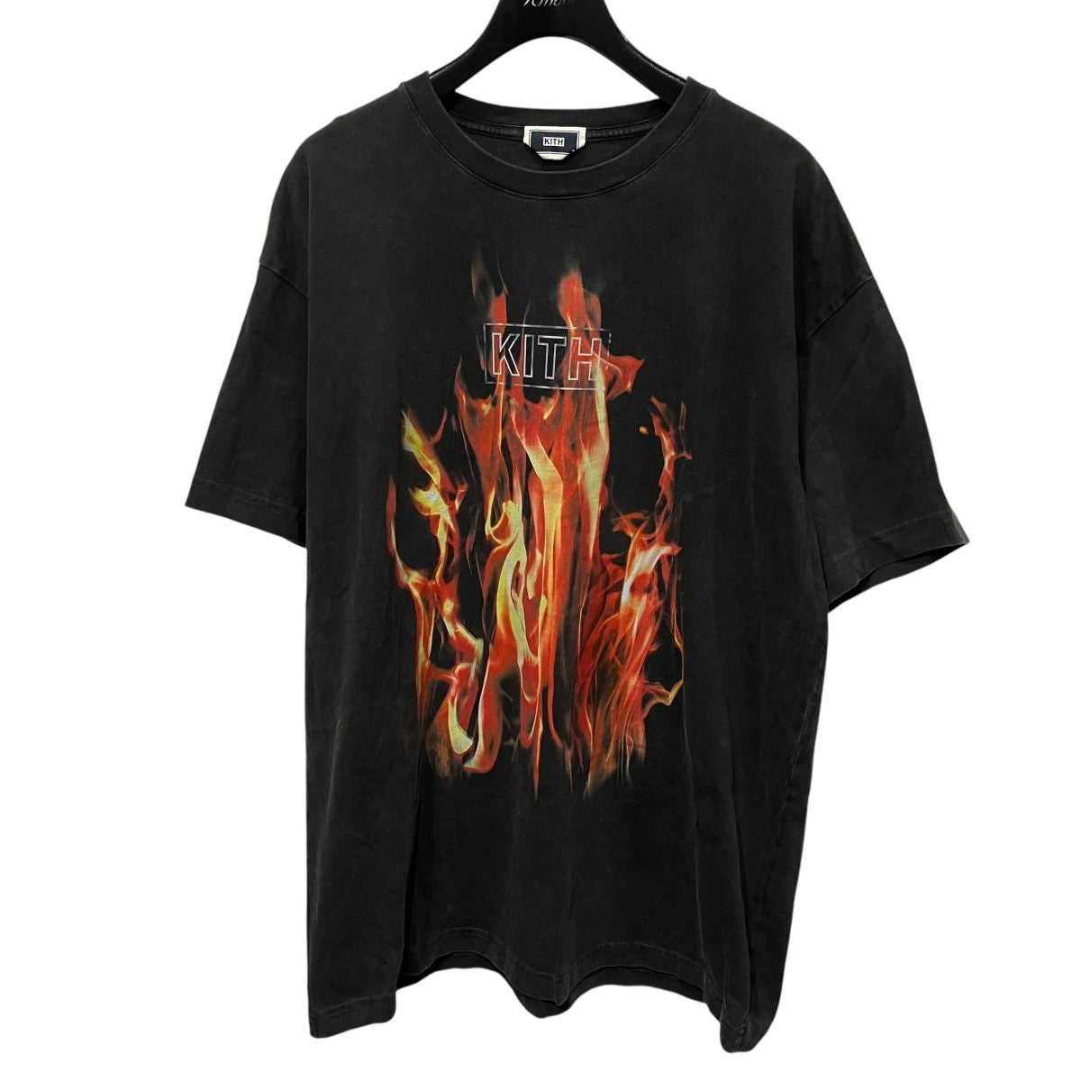KITH Pyro Box Logo Vintage TeeフレイムロゴTシャツKHM032330 古着・中古-1枚目のアイテム画像