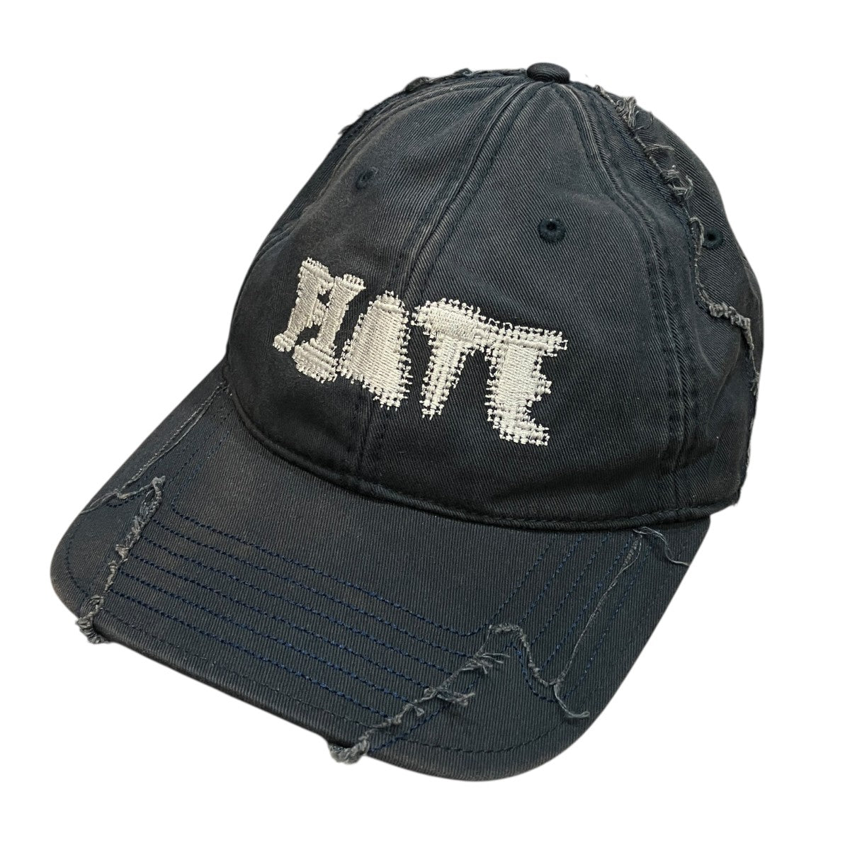 Distressed HATE CAPヴィンテージ加工キャップ