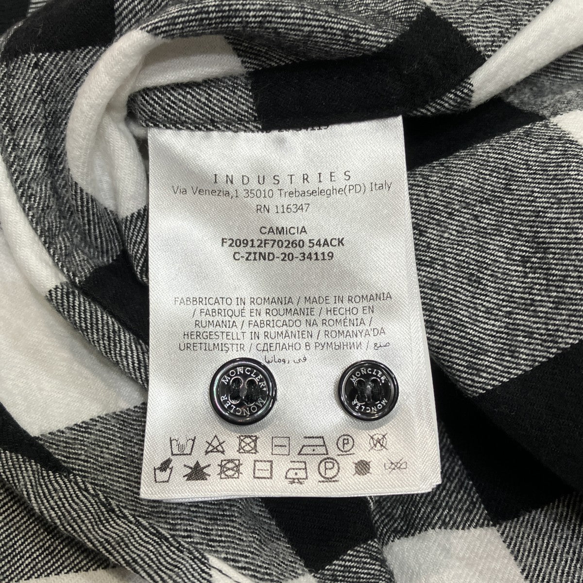 MONCLER CAMICIAチェックシャツF20912F70260 古着・中古-9枚目のアイテム画像